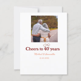 Marron Bogen jubelt zu 40-jähriger Hochzeit Postkarte