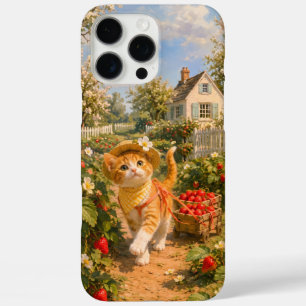 Marron Spring Strawberry Garden Kitten Phone Case