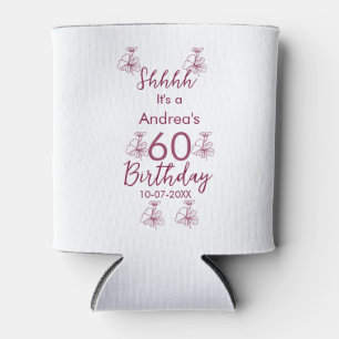 Marron white mauve shhh 60. Geburtstag Blumenname Dosenkühler
