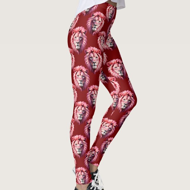 Marroter Löwenkopf-Design  Leggings (Von Creator hochgeladen)