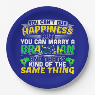 Marry a Brazilian - Brasilien glückliche Papierpla Pappteller