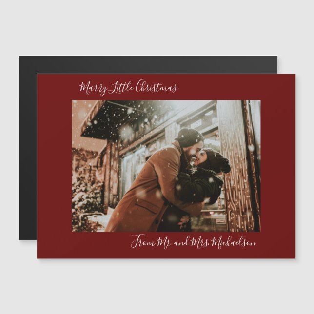 Marry Little Christmas Red Holiday Magnet (Vorne/Hinten)