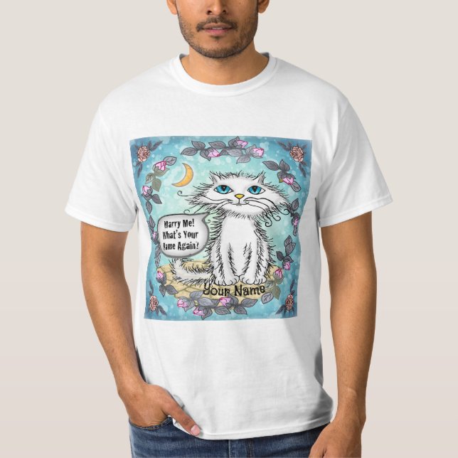 Marry Me Scraggles Cat T-Shirt (Vorderseite)