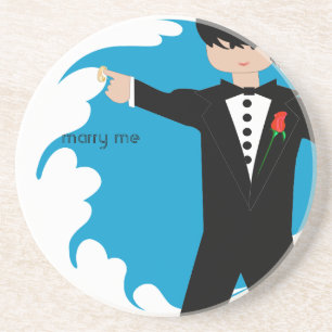Marry Me Tuxedo Damask Edge Dessous de verre