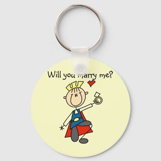 Marry Me Wedding Vorschlag Tshirts und Geschenke Schlüsselanhänger (Vorderseite)