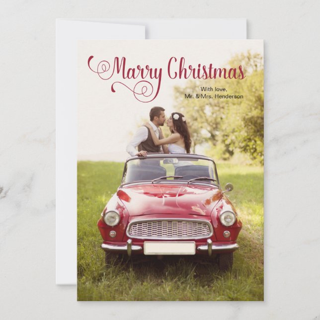 Marry Newlywed Christmas Card Feiertagskarte (Vorderseite)