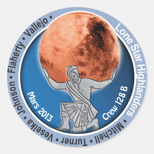 Mars 101 Crew 128B Runder Aufkleber (Vorderseite)
