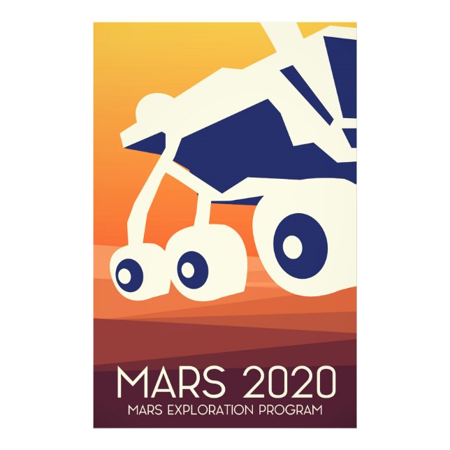 Mars 2020 Rover Space Art Fotodruck (Vorne)