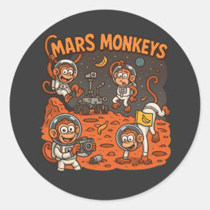 Mars Affen Runder Aufkleber