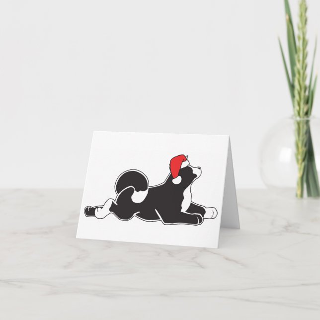 MARS Akita-Weihnachten Notecard Feiertagskarte (Vorderseite)