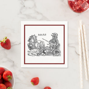 Mars Ares God of War Greco Roman Chariot Cartoon Serviette
