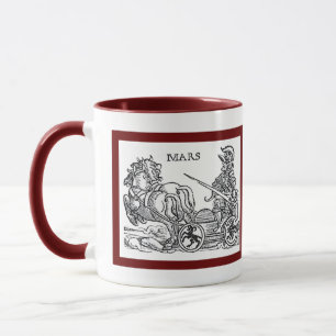 Mars Ares God of War Greco Roman Chariot Cartoon Tasse