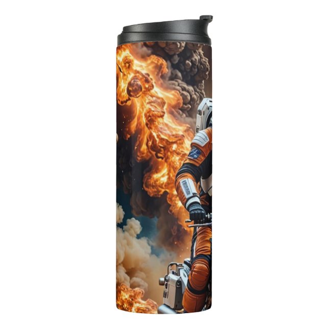 Mars Astronaut Biker Thermal Tumbler Thermosbecher (Nach links gedreht)