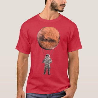 Mars Astronaut Parachuting Space Planet Paratroope T-Shirt
