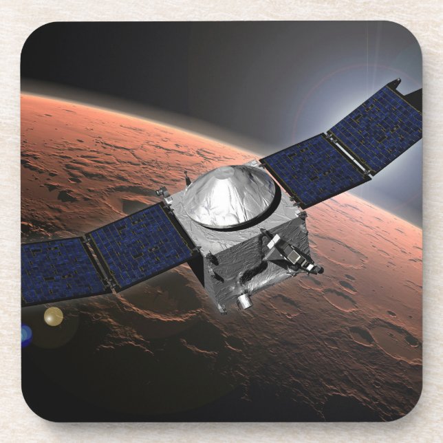 Mars Atmosphäre und Volatile Evolution Mission. Getränkeuntersetzer (Vorderseite)