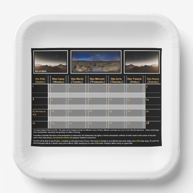 Mars: Ausgestellte Nächte Pappteller (Vorderseite)