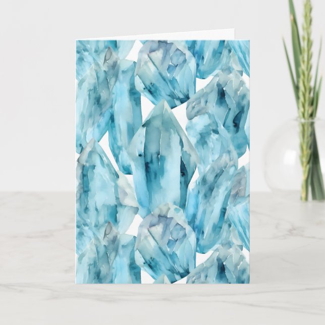 Mars Birthstone Aquamarine Carte d'anniversaire (Devant)