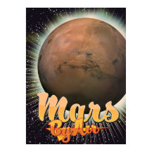 Mars By Air Affiche de vol vintage