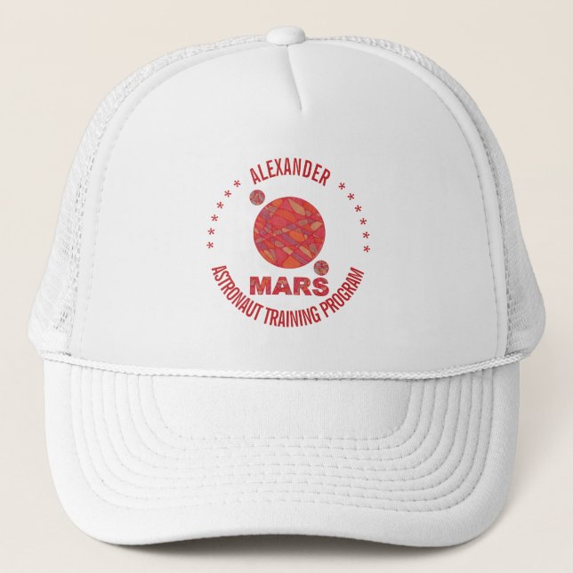 Mars der rote Planeten-Raumgeek-Solarsystems-Spaß Truckerkappe (Vorderseite)