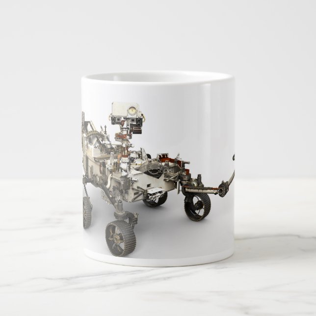 Mars durchhalten sich auf weißem Hintergrund. Jumbo-Tasse (Vorderseite)