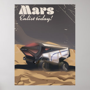 Mars, Enliste aujourd'hui ! Affiche de l'espace mi