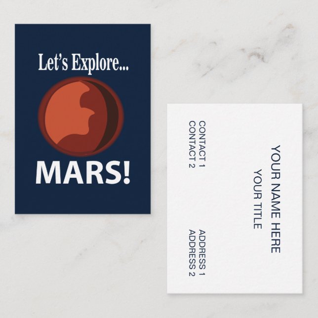 Mars entdecken Mars Visitenkarte (Vorne/Hinten)