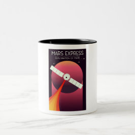Mars Express - Erkundung der Mars Weltraumkunst. Zweifarbige Tasse