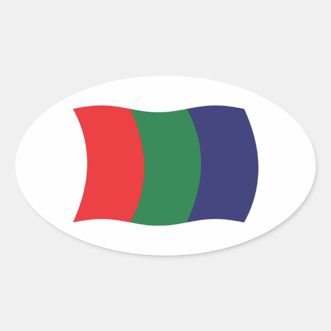 Mars-Flaggenaufkleber Ovaler Aufkleber (Vorderseite)