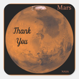 Mars Globe von der NASA Quadratischer Aufkleber