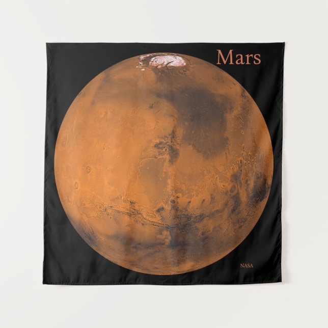 Mars Globe von der NASA Wandteppich (Vorderseite)