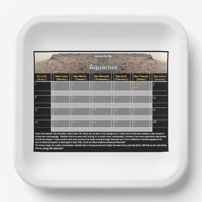 Mars Gold Pappteller (Vorderseite)