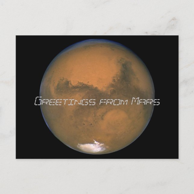 Mars, Grüße von Mars Postkarte (Vorderseite)