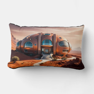 Mars Habitat Alpha - AI Sci-Fi-Architektur Lendenkissen