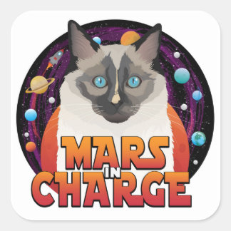 Mars in Aufklebern Quadratischer Aufkleber