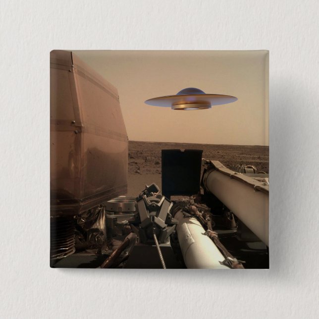 Mars InSight Alien UFO Saucer Begegnung Button (Vorderseite)