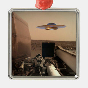 Mars InSight Alien UFO Saucer Begegnung Ornament Aus Metall