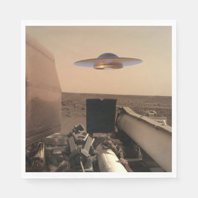 Mars InSight Alien UFO Saucer Begegnung Serviette (Vorderseite)