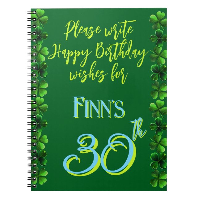 Mars Irlandais Anniversaire Voeux Livre d'invités (Devant)