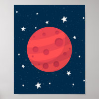 Mars Junge Kinderzimmer Print Stars Galaxy Weltrau