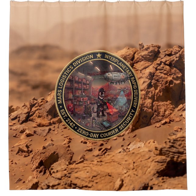 Mars-Logistikdivision Duschvorhang  (Vorderseite)