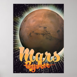 Mars mit Vintagem Flugplakat Poster