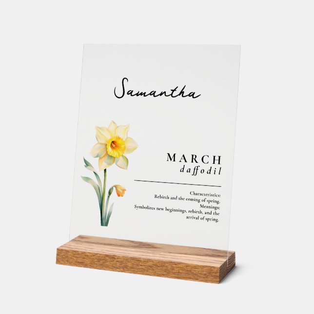 Mars Mois de naissance Daffodique Fleur Personnali (Angle)