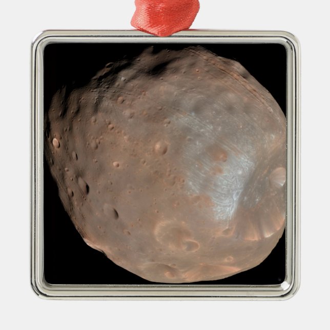 Mars-Mond Phobos Silbernes Ornament (Vorne)