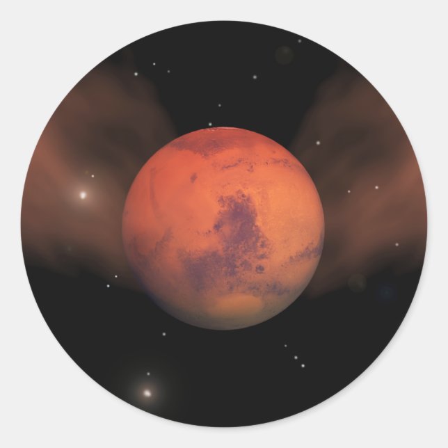 Mars-Narben Runder Aufkleber (Vorderseite)