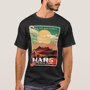 Mars National Park Vintag Retro Park Poster Stil T-Shirt