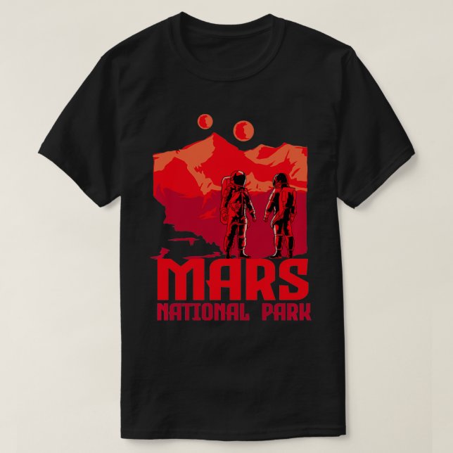Mars Nationalpark Inspiriert Red Planet Verwandte  T-Shirt (Design vorne)