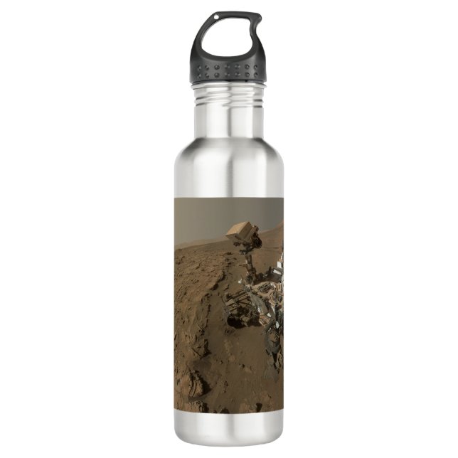 Mars Neugier Roter Marsch Landschaft Edelstahlflasche (Vorderseite)