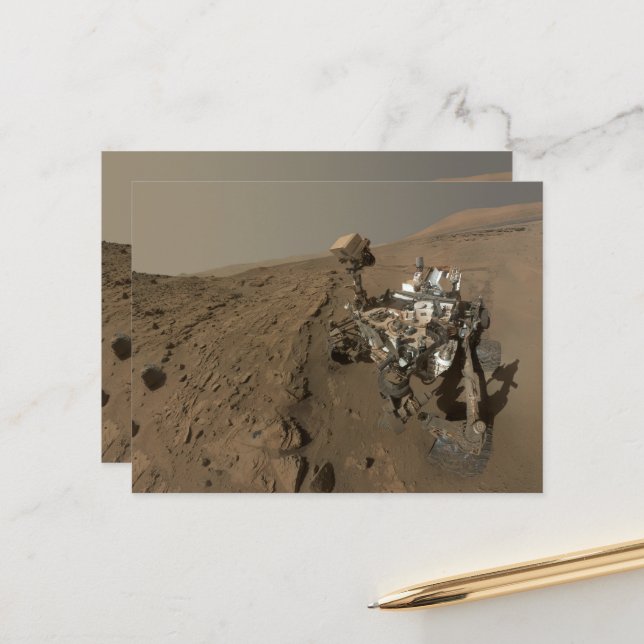 Mars Neugier Roter Marsch Landschaft Postkarte (Vorderseite/Rückseite Beispiel)