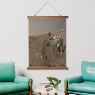 Mars Neugier Roter Marsch Landschaft Wandteppich Mit Holzrahmen