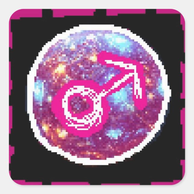 Mars Night Quadratischer Aufkleber (Vorderseite)